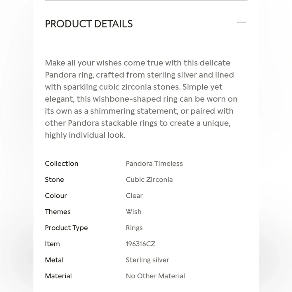 3 Pandora Wishbone Pinky Rings Rose gold and Sterling Silver Size 3 - Picture 6 of 11